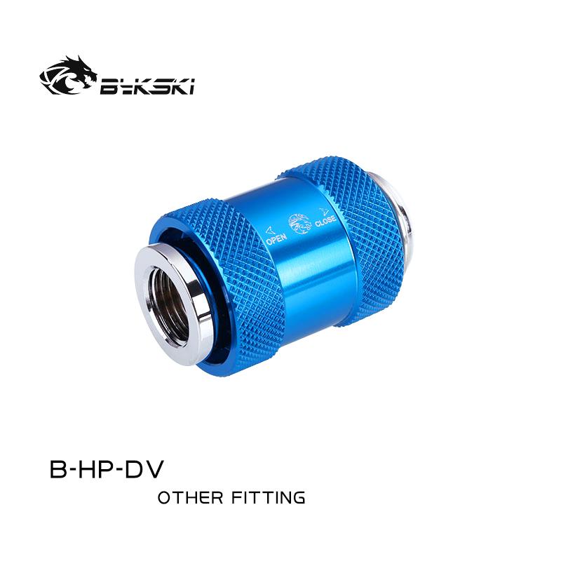Bykski Water Valve Female To Female Colour Switch, For Hard Tube Push the Switch To Drain, B-HP-DV