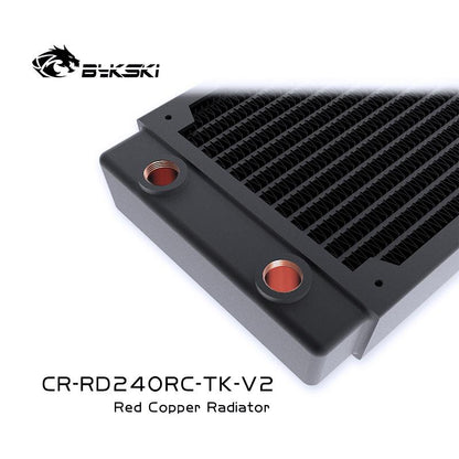 Bykski 240mm Copper Radiator RC Series High-performance Heat Dissipation 40mm Thickness for 12cm Fan Cooler, CR-RD240RC-TK-V2