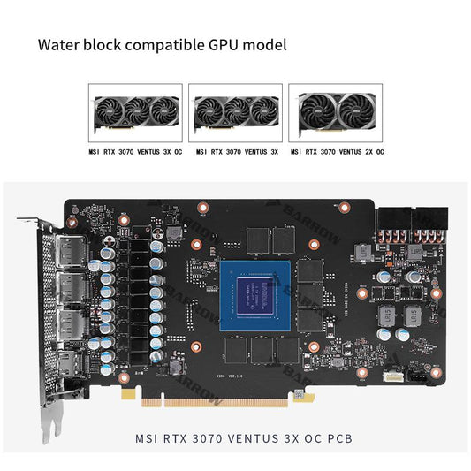 FormulaMod Barrow RTX 3070 full-cover GPU waterblock — silent local AI workload cooling (view 2)