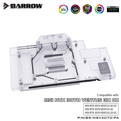 FormulaMod Barrow RTX 3070 full-cover GPU waterblock — silent local AI workload cooling (view 5)