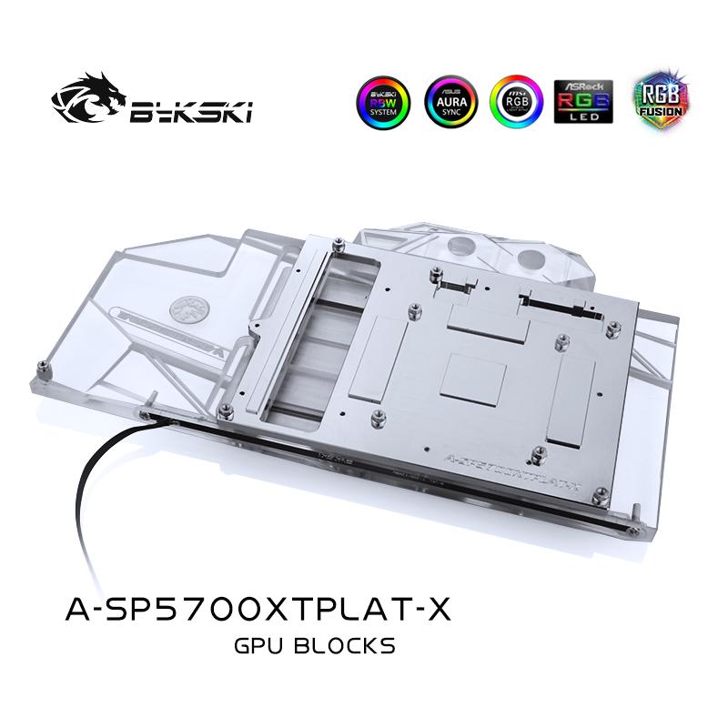 Bykski A-SP5700XTPLAT-X GPU Water Cooling Block For Sapphire Radeon RX 5700 XT Nitro+ Computer Component Heat Dissipation