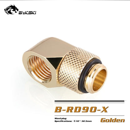Bykski 90° Adapter Rotary Fitting Bykski G1/4" Computer Case Water Cooling Copper Equipment Adjust | Water Cooling Fitting