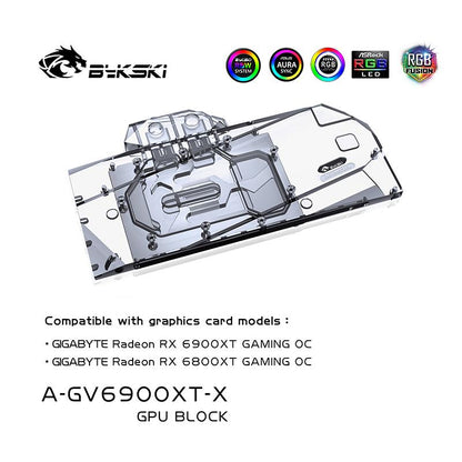 Bykski 6900 XT GPU Water Cooling Block For GIGABYTE Radeon RX6900XT GAMING OC, GPU Cooler Liquid Cooling, A-GV6900XT-X