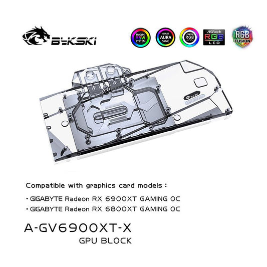 Bykski 6900 XT GPU bloc de refroidissement par eau pour GIGABYTE Radeon RX6900XT GAMING OC, refroidisseur GPU refroidissement liquide, A-GV6900XT-X 