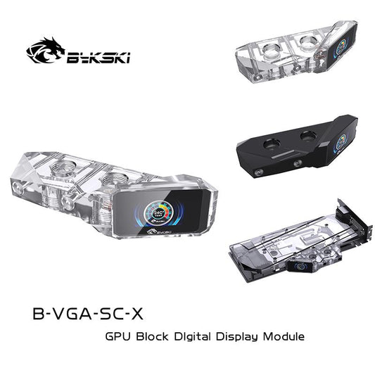 Bykski GPU Temperature Digital Display for Computer GPU Cooling Water Block Cooler With Color Display, | Water Cooling Block
