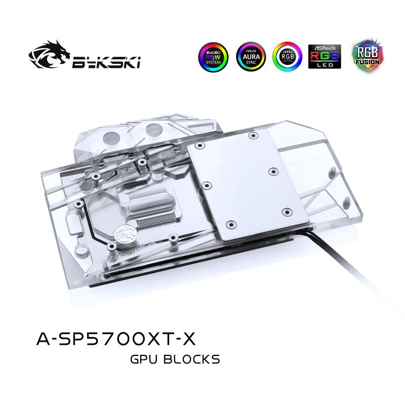 Bykski A-SP5700XT-X GPU Water Cooling Block For Sapphire RX 5700 XT Pulse, MSI RX5700XT Mech/Evoke Dataland RX5700XT Red Devil