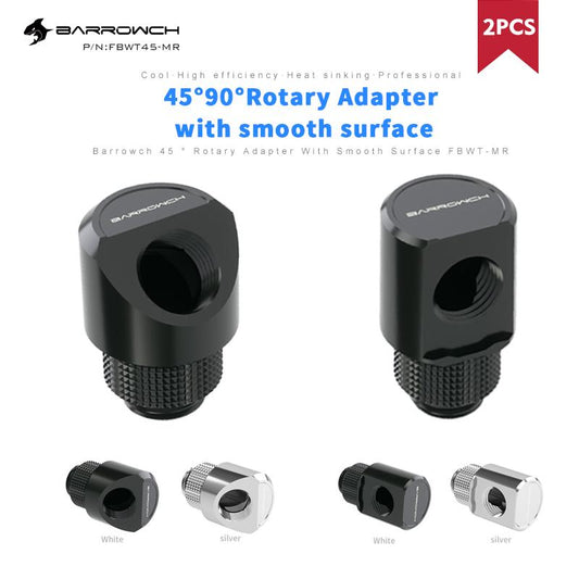 Barrow ch 45 / 90 Degree Rotary Adapter With Smooth Surface For Bend Tube Connections Design 2pcs, | Water Cooling Adapter