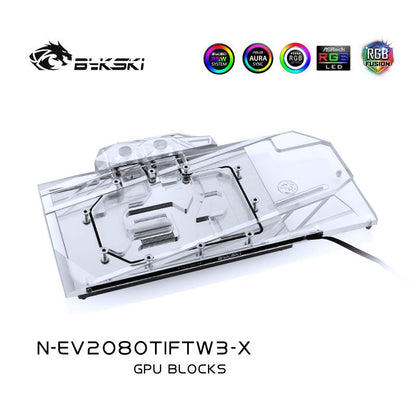 FormulaMod Bykski RTX 2080Ti full-cover GPU waterblock — silent local AI workload cooling (view 3)