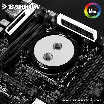 Barrow LTFHBX-04N-V2, For Intel 2011/X99/X299 CPU Water Blocks Mirror Extreme, LRC RGB v2 Acrylic Microcutting Microwaterway
