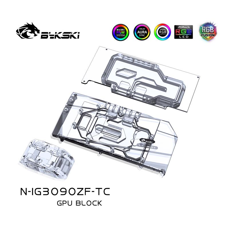 Bloc GPU Bykski avec refroidisseur de fond de panier de voies navigables actives pour hache de combat colorée RTX 3090 3080 N-IG3090ZF-TC