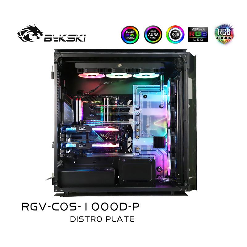 Bykski Distro Plate For CORSAIR 1000D Case, Waterway Boards For Intel CPU Water Block & Single GPU Building, | Distro Plate