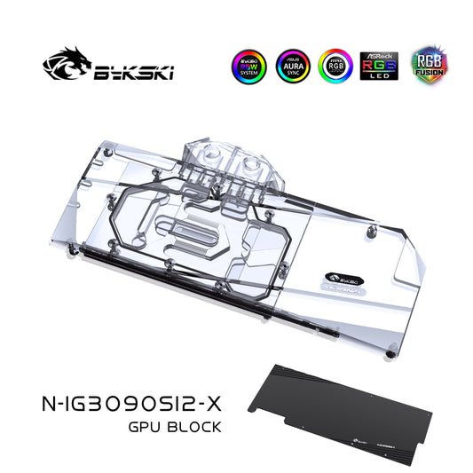 Bykski 3090 GPU Water Cooling Block For Colorful iGame N3090-2406X-S12, GPU Cooler Liquid Cooling, N-IG3090S12-X