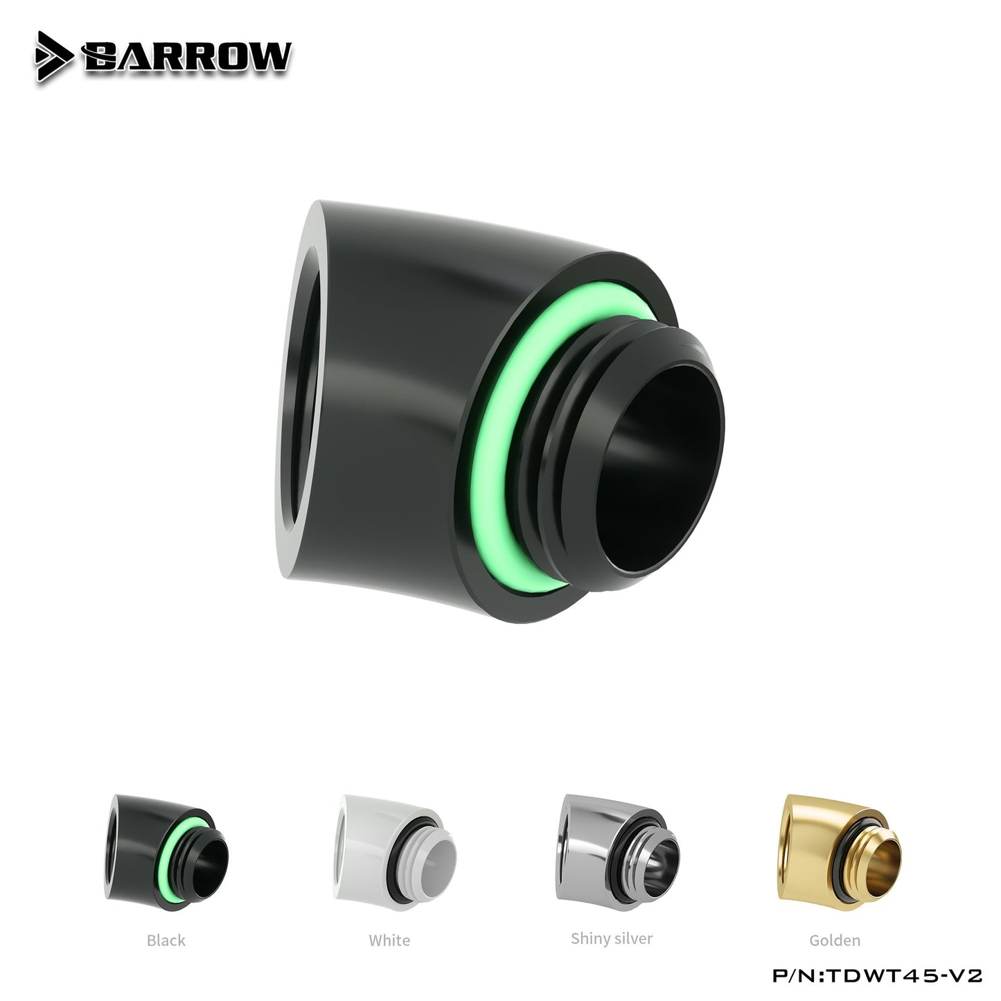 Barrow laiton G1/4 '' filetage 45 degrés adaptateur de raccord 45 degrés adaptateurs de refroidissement par eau raccord de refroidissement par eau TDWT45-V2