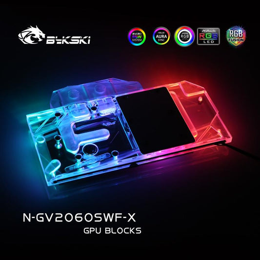 Bykski N-GV2060SWF-X GPU Water Cooling Block For Gigabyte RTX 2060 Super Windforce 8G | Water Cooling Block