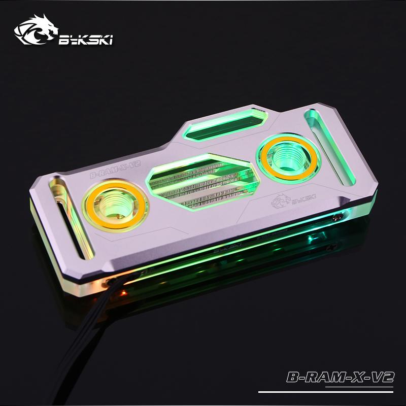 Bykski B-RAM-X-V2, RBW Ram Water Blocks, Acrylic + Black/Silver Aluminum Alloy Cover, Support Dual Ram | Water Cooling Block
