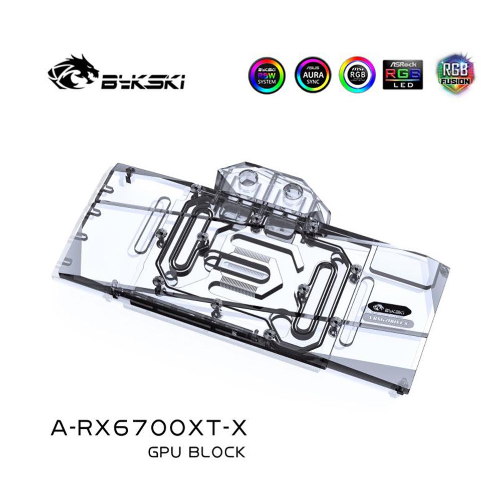Bykski RX 6700 GPU Water Block for AMD RX 6700XT Sapphire XFX ASRock  A-RX6700XT-X , Full Cover Graphic card Water cooler