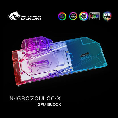 Bykski 3070 GPU Water Cooling Block For Colorful iGame RTX3070 Advanced OC, Graphics Card Liquid Cooler, N-IG3070ULOC-X