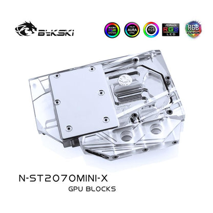Bykski N-ST2070MINI-X, Full Cover Graphics Card Water Cooling Block,  For Zotac GeForce RTX2070-8GD6 MINI OC