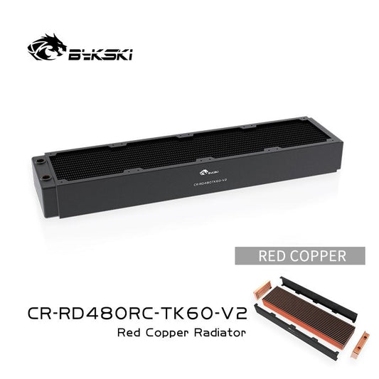 Bykski 480mm Copper Radiator RC Series High-performance Heat Dissipation 60mm Thickness for 12cm Fan | Custom Loop Radiator