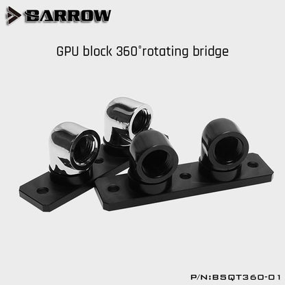 Barrow BSQT360-01, 360 Degree Rotating Bridge For Barrow GPU Block, With 90 Degree Change Direction