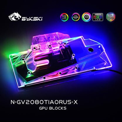 FormulaMod Bykski RTX 2080Ti full-cover GPU waterblock — silent local AI workload cooling (view 4)