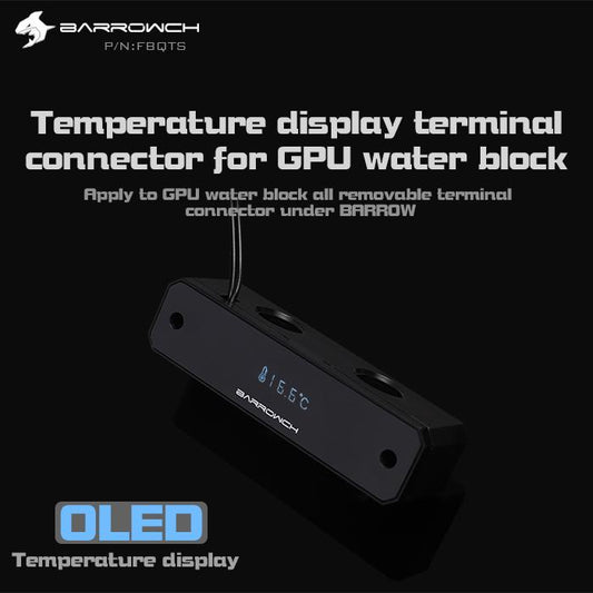 Barrow ch FBQTS, Digital Display Temperature Bridges, Mirror Edition, For Barrow's GPU Blocks | Water Cooling Block