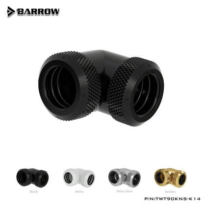 Barrow TWT90KNS-K12/TWT90KNS-K14, 90 Degree Hard Tube Fittings, G1/4 Adapters For OD12mm/14mm Hard Tubes