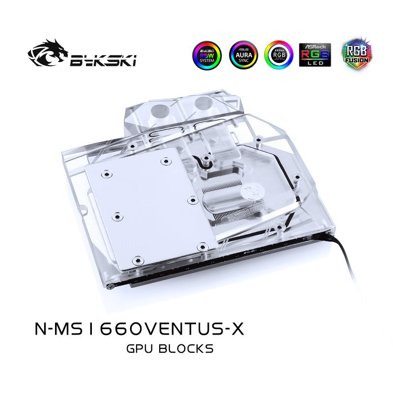 Bykski N-MS1660VENTUS-X, Full Cover Graphics Card Water Cooling Block, For MSI GTX1660 Ventus XS C6G | Water Cooling Block
