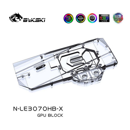 Bykski N-LE3070HB-X , For Leadtek RTX3070 HYPER BRAIN , Full Cover Graphics Card Water Cooling Block