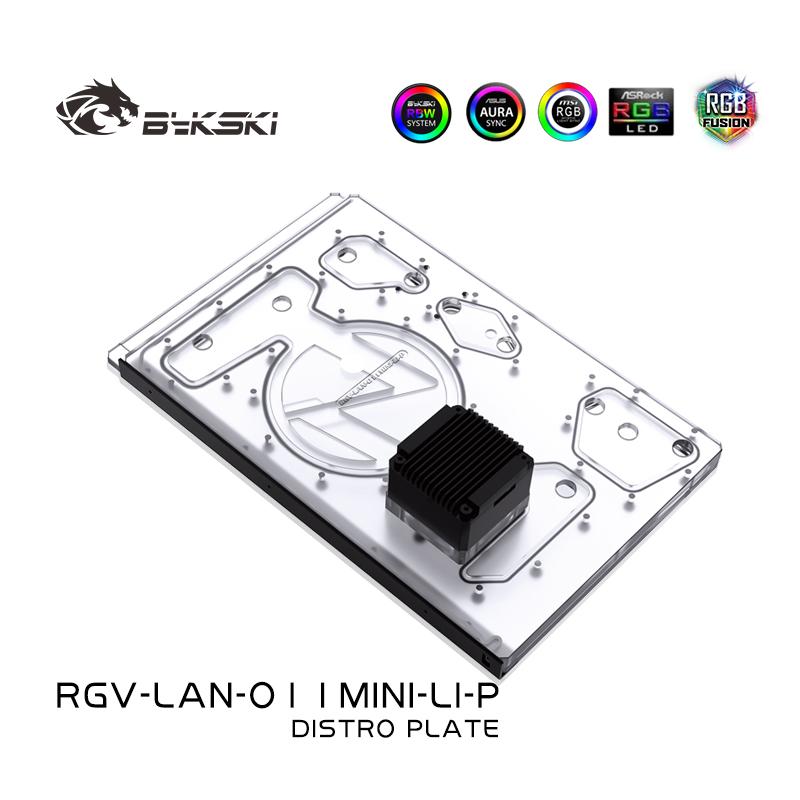 Bykski RGV-LAN-O11MINI-LI-P Distro Plate For Lian Li PC-O11 mini Case,  Waterway Board For Single GPU Building Water cooling