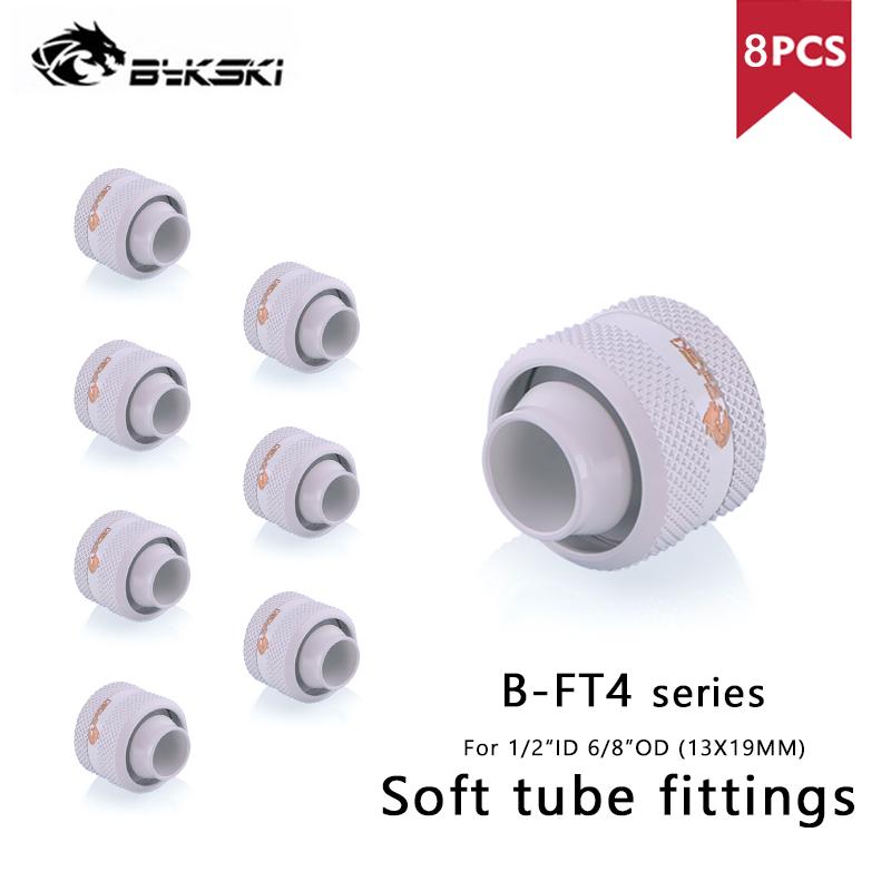 Bykski Adapter Soft Tube Fitting 3/8"ID 10x13mm 10x16mm 1/2"OD 5/8"OD Computer Case Water Cooling Fitting, 8pcs/lot, B-FT4-TK-V2