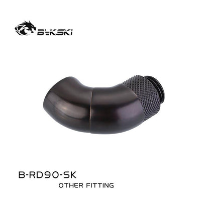 Bykski B-RD90-SK, 90 Degree Fittings, Boutique Diamond Pattern, Zigzag Rotatable Fittings