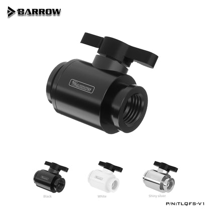 Barrow TLQFS-V1, Mini Ball Valves, Multiple Colour Aluminium Handle, Female To Female Water Cooling Valve.