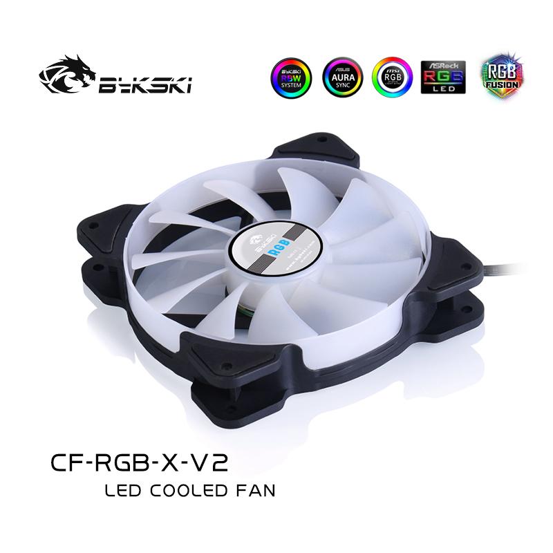 Bykski 120mm Rgb Fan Cooler 12v 4pin Compatible With 120/240/360/480mm Radiators Water Cooling Fans Case Fan, CF-RGB-X-V2