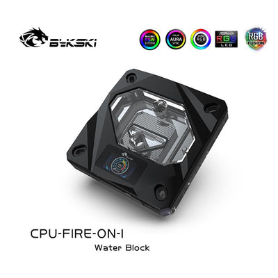 Bykski Temperature Digital Display CPU Water Block For Inter AMD, Intelligent Temperature Monitoring | Liquid Cooling Block