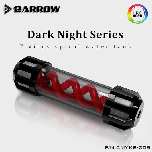 Barrow CMYKB-205 Dark Night Virus-T Reservoirs Aluminum Alloy Cover + Acrylic Body Multiple | PC Water Cooling Accessory