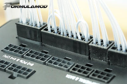 FormulaMod Fm-HDC-SL, câbles PSU entièrement modulaires, 18AWG plaqué argent, pour bloc d'alimentation modulaire Corsair RM/SF/HX Series