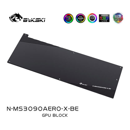 Bykski GPU Water Cooling Block With Backplane For MSI RTX 3090/3080 Areo 24G, Graphics Card Liquid Cooler System, N-MS3090AERO-X