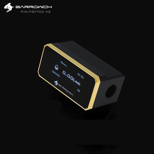 Barrow ch FBFT03-V2, Digital Display OLED Rotor Flow Meters, Multiple Colour Aluminum Alloy Panel + POM | PC Display Module