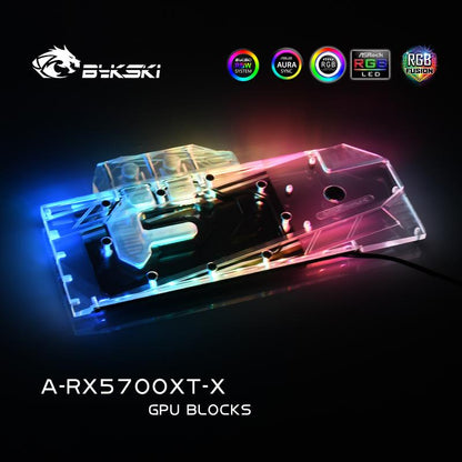 Bykski A-RX5700XT-X, Full Cover Graphics Card Water Cooling Block, For AMD Founder Edition Radeon RX 5700 XT/ RX 5700