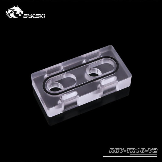 Bykski RGV-TR10-V2, Waterway Board Adjustment Module, Acrylic Material, Adjust Inlet/Outlet, | PC Water Cooling Accessory