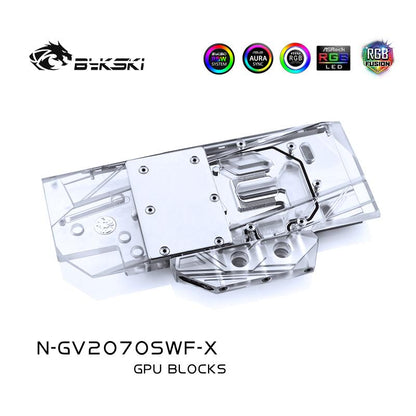FormulaMod Bykski RTX 2070 SUPER full-cover GPU waterblock — silent local AI workload cooling (view 3)