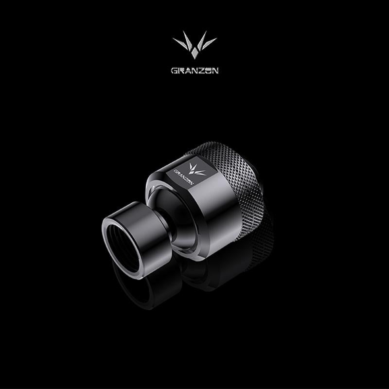 Granzon GD-X Freely Rotate Degree Fitting , Black Silver 360° Rotary G1/4'' Thread Universal Water Cooling Adaptor