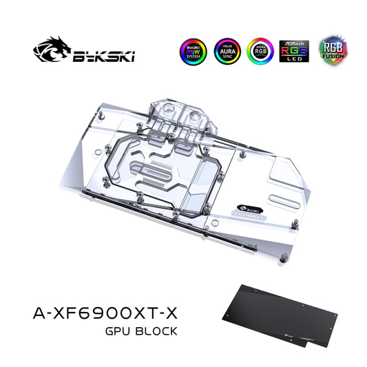 Bykski XFX 6900XT GPU Water Block For XFX Radeon RX 6900 6800 XT Speedster Merc 319 Full Cover Cooler A-XF6900XT-X Water Cooling