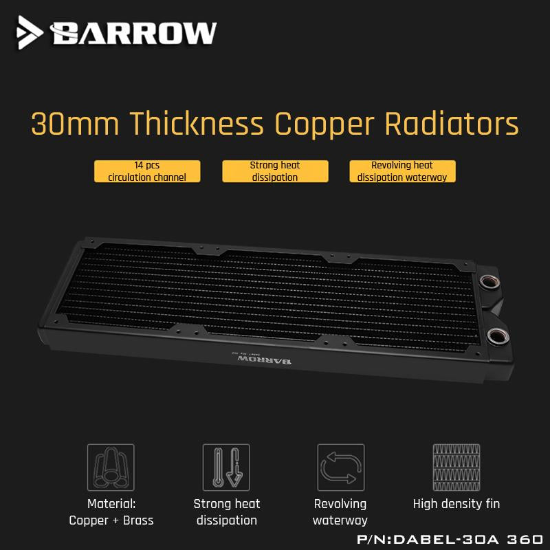 Barrow Dabel-30a 360 Copper Radiator 30mm Thickness 14pcs Circulation Channel Suitable For 120mm Fans | Custom Loop Radiator