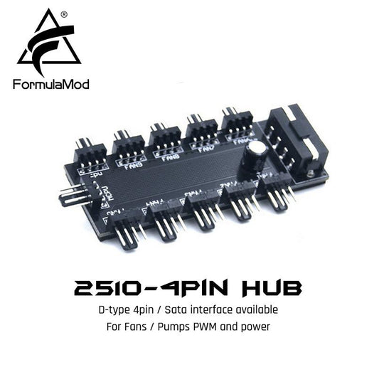 FormulaMod Fm-PWMHub-4N 2510-4P Hub Sata/D-typ4Pin Interface For Fans/Pumps PWM And Power
