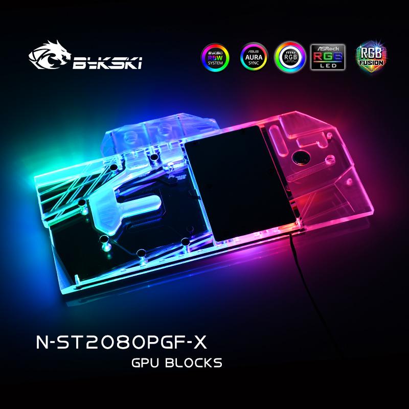 Bykski N-ST2080PGF-X, Full Cover Graphics Card Water Cooling Block For Zotac RTX2080 8GD6 PGF OC12, RTX2070 8GD6 PGF OC