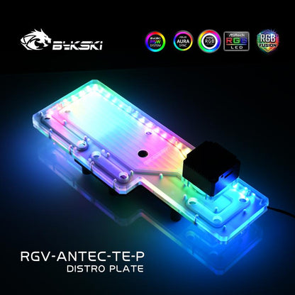 Bykski RGV-Antec-TE-P, Waterway Boards For Antec Torque Case, RBW 5V Lighting, For Intel CPU Water Block & Single GPU Building