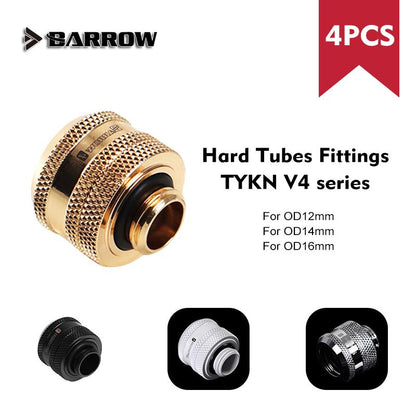 Hard Tube Fitting Barrow G1/4" Water Cooling Adapter Suitable For OD12mm / OD14mm / OD16mm Rigid Pipe