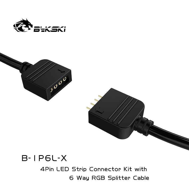 Bykski RGB 1 To 6 Sync Extension Cable, 12V 4pin, Expansion Hub For Lighting Products Synchronize To Motherboard, B-1P6L-X